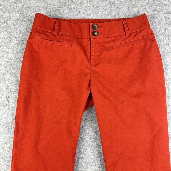 Anthropologie Cartonnier Charlie Ankle Pants Womens 4 Orange Career Boho Crop* - Picture 2 of 16
